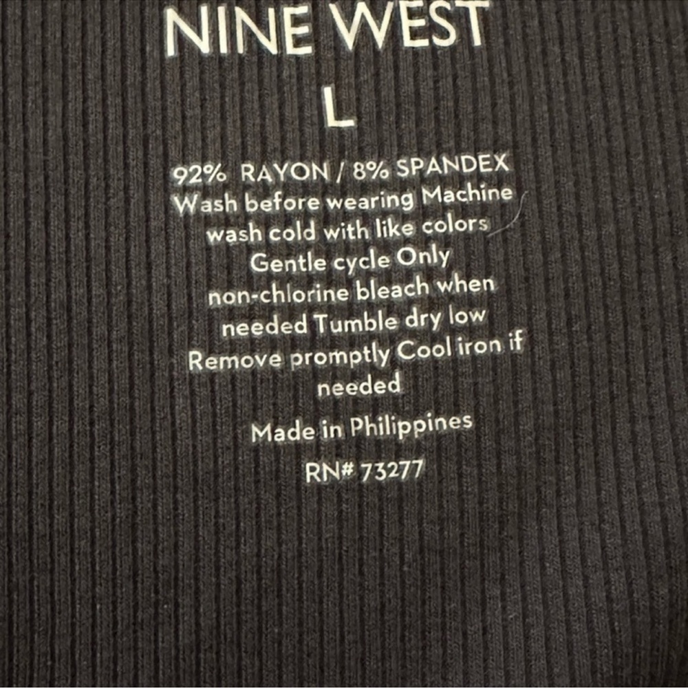 Nine West Black V-Neck Ruffle Top - Picture 8 of 9